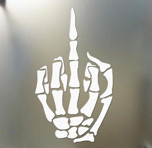 High-quality Skeleton Middle Finger Sticker Skull Bone Car Vinyl Decal Stickers