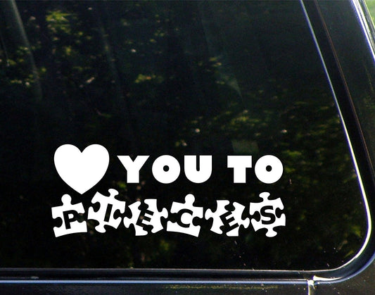 Fashion Love You to Pieces (autism Awareness) - 8-3/4inches x 3-1/2inches - Vinyl Die Cut Decal/ Bumper Sticker for Windows, Cars, Trucks, Laptops, Etc.
