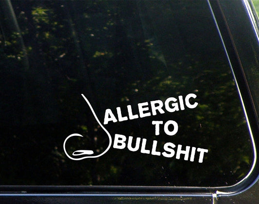 Fashion Allergic to Bulls%$# - -8inches X 3-3/4inches- Vinyl Die Cut Decal/ Bumper Sticker for Windows, Cars, Trucks, Laptops, Etc.