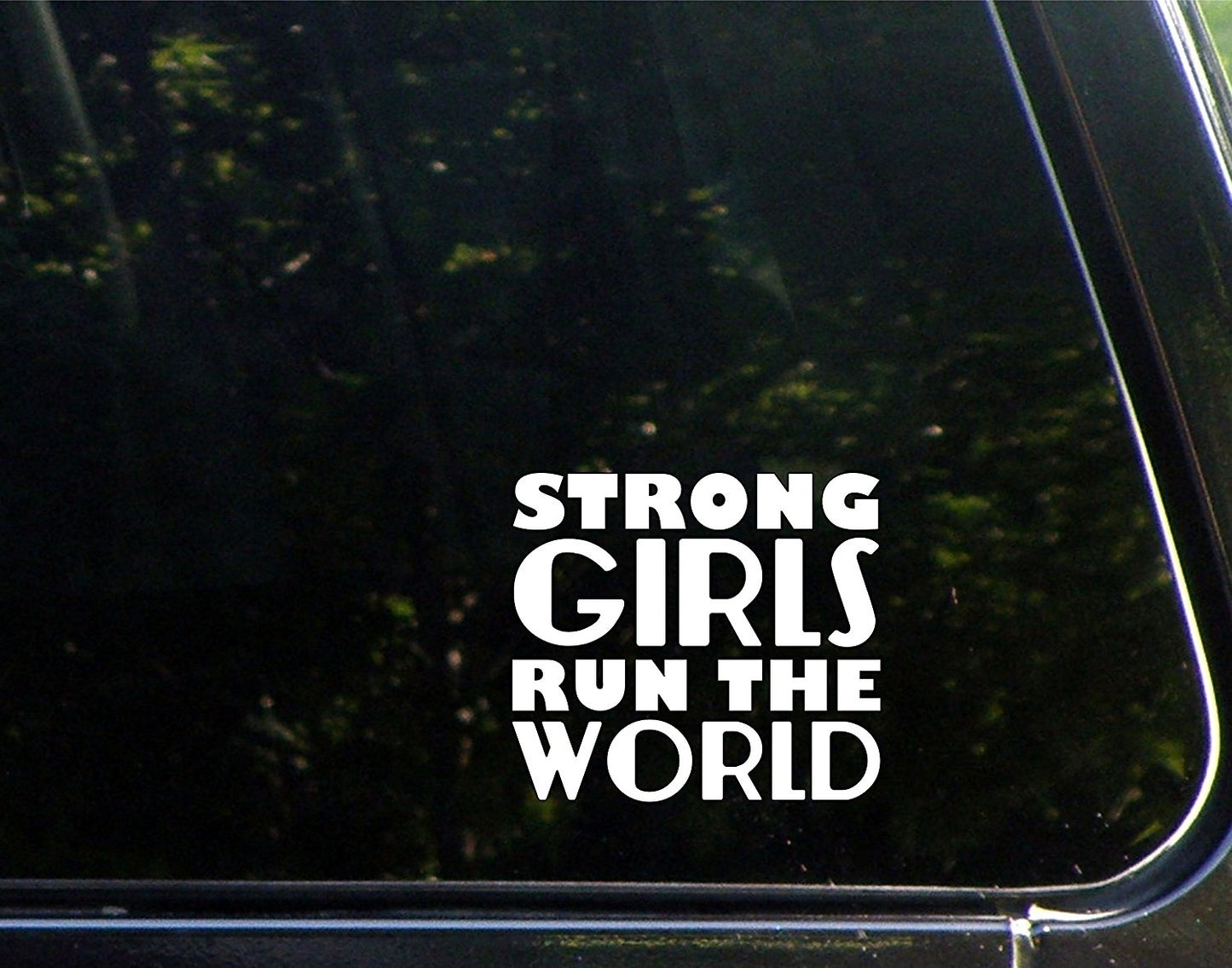 Fashion Strong Girls Run the World - 4-1/4inches X 3-3/4inches - Vinyl Die Cut Decal/ Bumper Sticker for Windows, Cars, Trucks, Laptops, Etc.