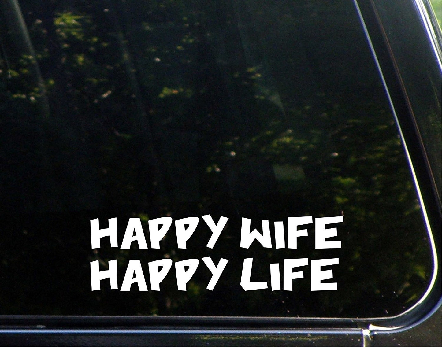 New Brand Happy Wife Happy Life - 8inches X 2-1/2inches - Vinyl Die Cut Decal/ Bumper Sticker for Windows, Cars, Trucks, Laptops, Etc.