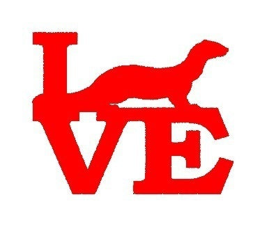 High-quality Cute Wild Animals Ferret Love Sticker Harness for Car Window Truck Bumper Auto Suv Door Kayak Vinyl Decal 8 Colors