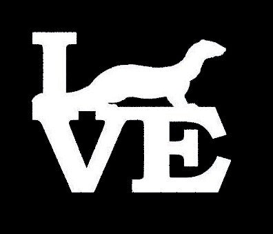 High-quality Cute Wild Animals Ferret Love Sticker Harness for Car Window Truck Bumper Auto Suv Door Kayak Vinyl Decal 8 Colors