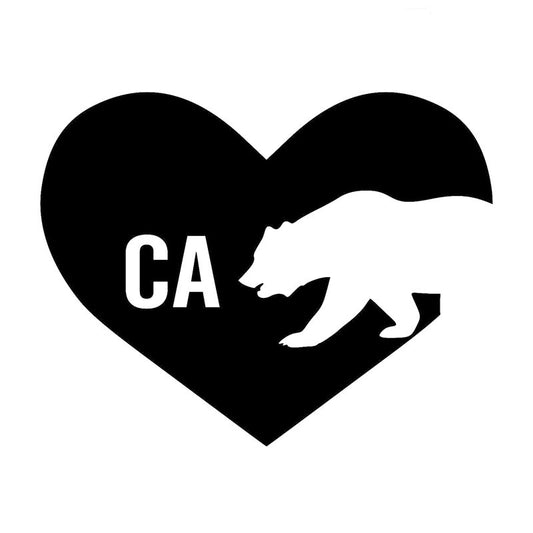 Fashion car Stickers 12.7cm*9.9cm I Love California State Bear Car Window Vinyl Decal Sticker Car Styling Decoration  Sliver C8-0712