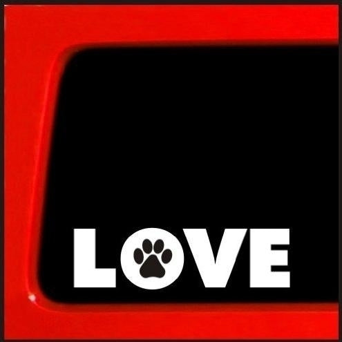 New Brand Love Paw Prints White Vinyl Sticker - Cute Animal Dog Puppy Kitten Wag Pet Decal Car Truck Car Sticker