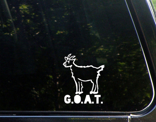 2017 NEW G.o.a.t. - 3-3/4inches X 4-1/2inches - Vinyl Die Cut Decal/ Bumper Sticker for Windows, Cars, Trucks, Laptops, Etc.