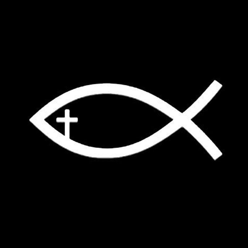 High-quality 10*4.2CM Jesus Christian Fish Symbol Decal Car Sticker Window Glass Decoration Accessories