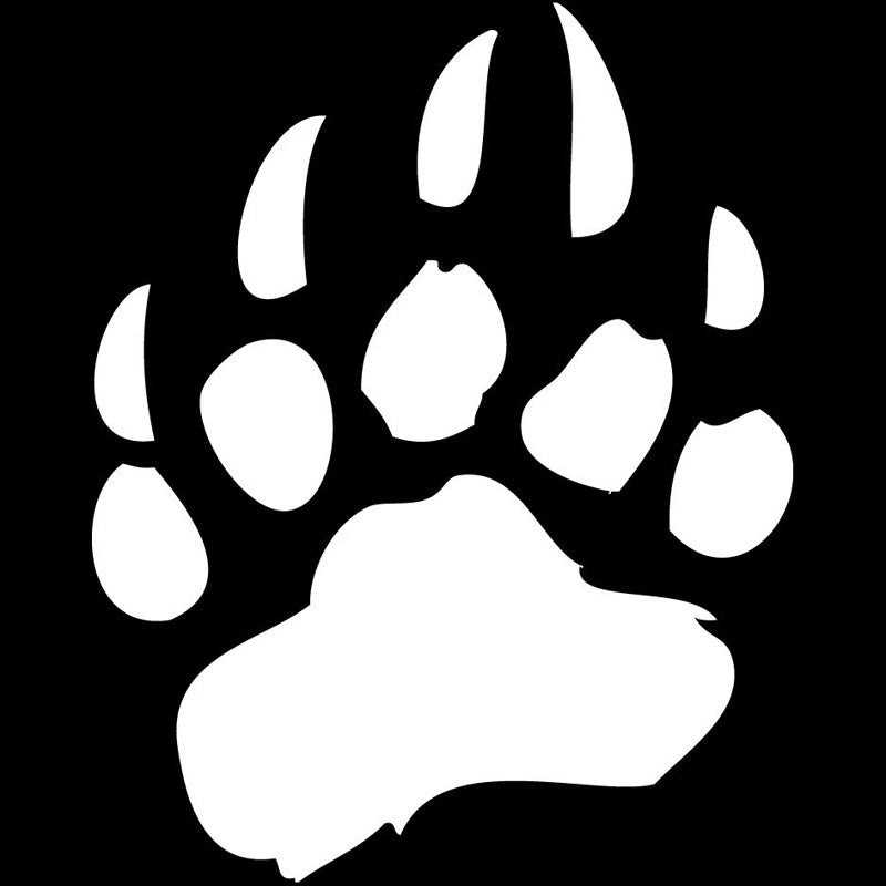 Hot 12.1*15.2cm Bear Paw Vinyl Decal Classic Funny Car Styling Accessories Decorative Stickers Black/sliver