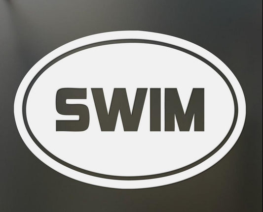 New Fashion SWIM Oval Decal Bumper Sticker swimming triathlon Racing
