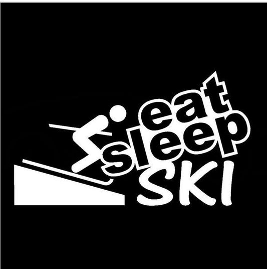 2017 NEW Eat Sleep Ski Sports Enthusiasts Funny Car Sticker for Window Bumper Canoe All Smooth Vinyl Decal car sticker