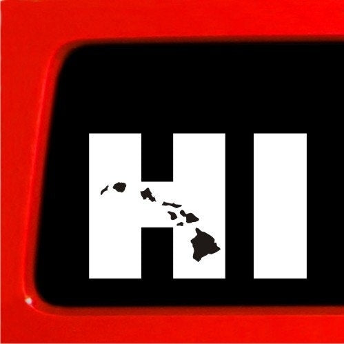 New Hot Hi Hawaiian Islands Vinyl Window Decal Car Bumper Sticker Hawaii