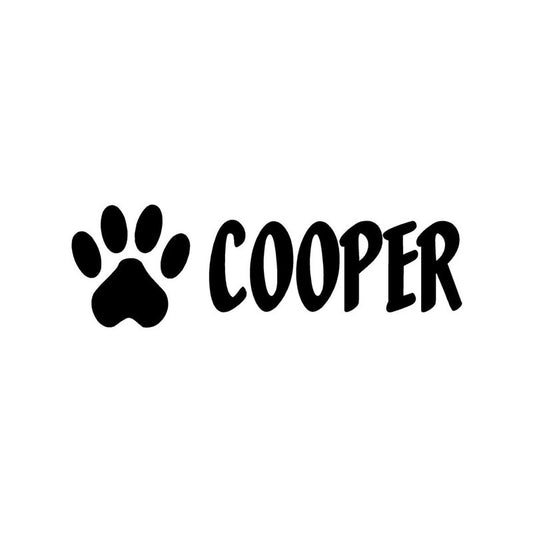 High-quality 12CM*4CM Pet Paw Print With Name Personalized Vinyl Decal Car Sticker