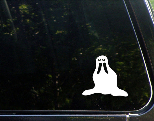 New Fashion Walrus - 4-1/4inches X 3-3/4inches - Vinyl Die Cut Decal/ Bumper Sticker for Windows, Cars, Trucks, Laptops, Etc.