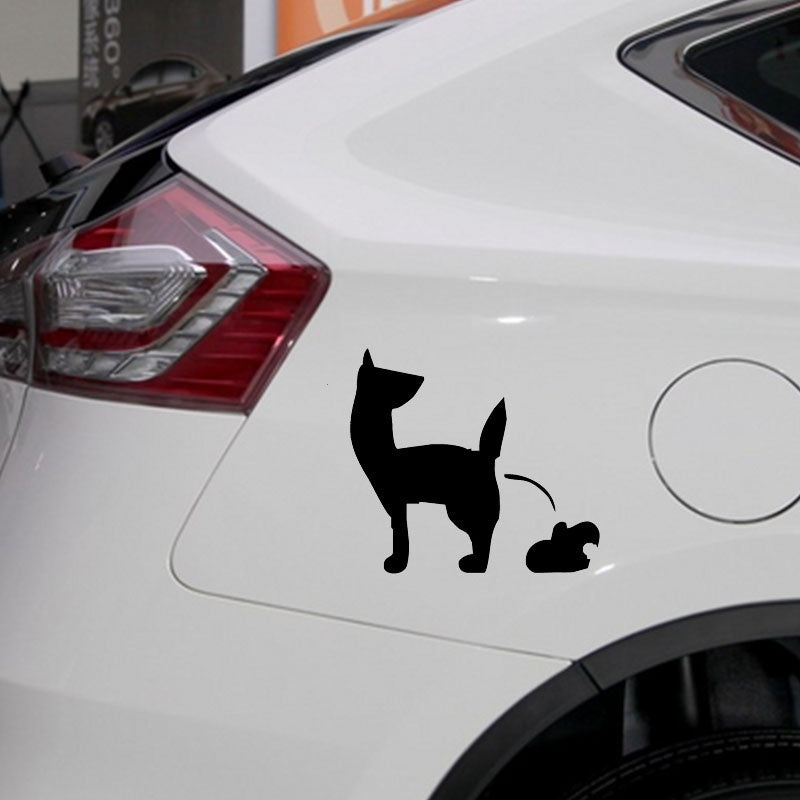 High-quality 15*13.5cm Dog Poo Funny Bumper Vinyl Car Stickers Decals Waterproof Auto Tail Car Styling