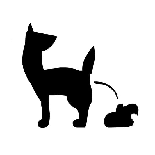 High-quality 15*13.5cm Dog Poo Funny Bumper Vinyl Car Stickers Decals Waterproof Auto Tail Car Styling