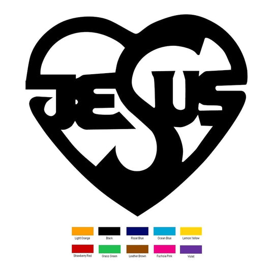 High-quality 15cm x 13.7cm Jesus Heart Car Sticker For Truck Window Bumper Auto SUV Door Laptop Kayak Vinyl Decal