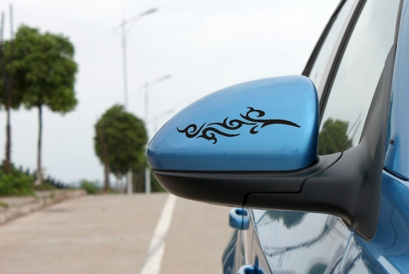 2017 NEW 13CM Wide  1Pcs /set FLAME Totem Mirror Car Sticker Decals Fun Personality Motorcycle Stickers