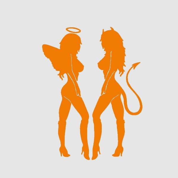 10.5*14 cm Home Decorations Vinyl Decal Car Stickers Window Sticker Waterproof Sticker JDM Naughty Angel Devil