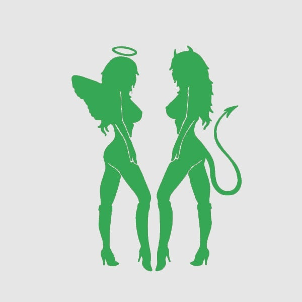 10.5*14 cm Home Decorations Vinyl Decal Car Stickers Window Sticker Waterproof Sticker JDM Naughty Angel Devil