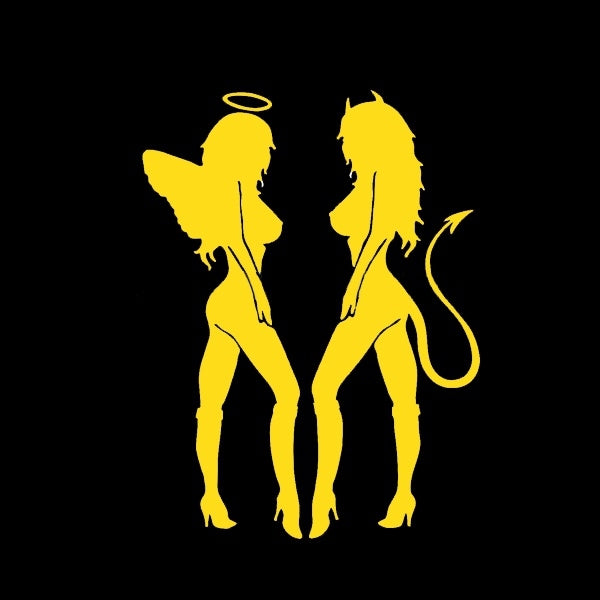 10.5*14 cm Home Decorations Vinyl Decal Car Stickers Window Sticker Waterproof Sticker JDM Naughty Angel Devil