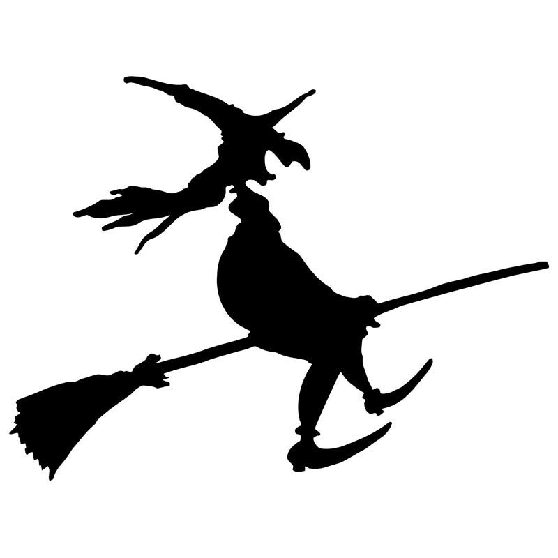 Fashion 13*9.7 cm Car Stickers Vinyl Decal Wall Stickers Glass Window Stickers Motorcycle Jdm 13*9.7cm Witch Riding Broom