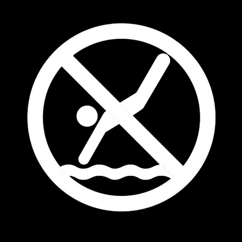 Fashion 15.4cm*15.4cm Warning Car Styling No Diving Vinyl Car Stickers