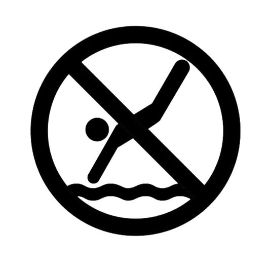 Fashion 15.4cm*15.4cm Warning Car Styling No Diving Vinyl Car Stickers