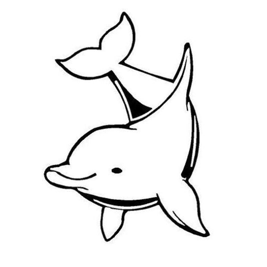 Hot 10.2*14CM Dolphin Cute Marine Animal Window Decals Classic Creative Motorcycle Car Sticker
