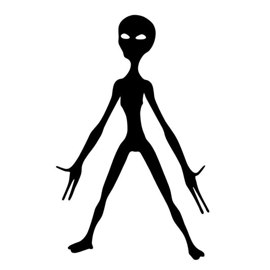 New Fashion 9.5*15CM Funny Alien Cartoon Car Stickers Motorcycle Decals Decorative Stickers Car Styling