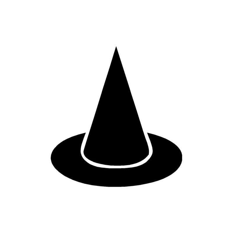 New Hot 9.3*10.1CM Magic Witch Hat Car Window Sticker Covering The Body Of  Vinyl Decals