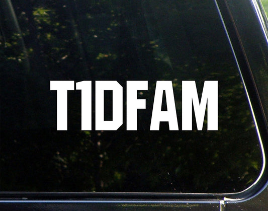 2017 NEW Type One Diabetes FAM - 8-3/4" x 3" - Vinyl Die Cut Decal/ Bumper Sticker For Windows, Cars, Trucks, Laptops, Etc.