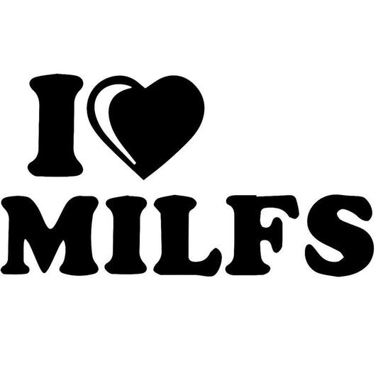 High-quality 17.8CM*9.7CM I Love Milfs Car Truck Boat Vinyl Decal Sticker Tablet Funny Car Stickers Car Stylings