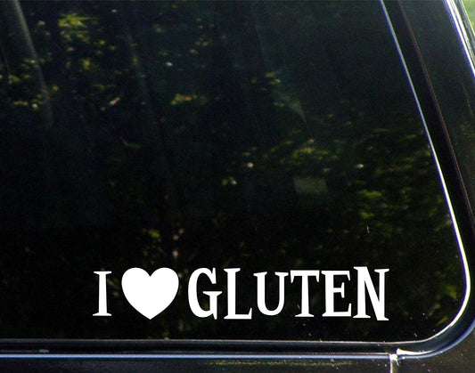 2017 NEW I Love Gluten- 8-3/4"x 1-1/2"- Vinyl Die Cut Decal/ Bumper Sticker For Windows, Cars, Trucks, Laptops, Etc3