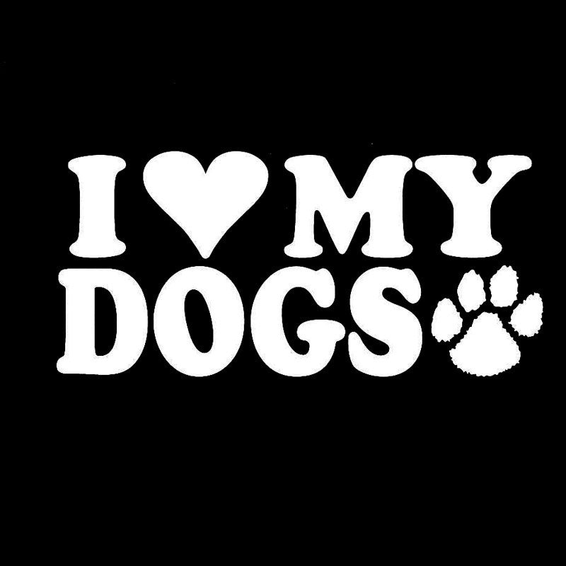 2017 NEW 17.8CM*8.4CM I Heart My Dogs Love Paw Puppy  Car Stickers Motorcycle Decorating Stickers