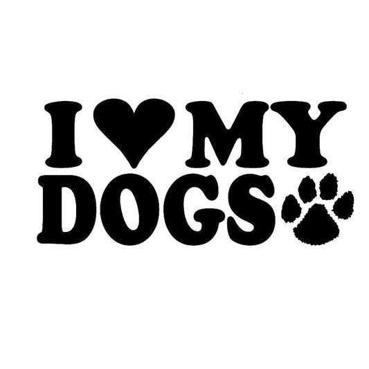 2017 NEW 17.8CM*8.4CM I Heart My Dogs Love Paw Puppy  Car Stickers Motorcycle Decorating Stickers