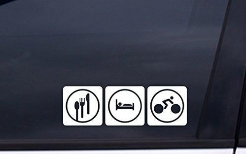 High-quality Eat Sleep Bike Vinyl Decal 2.5;inches;x8;inches; Cycling Bicycle Sticker Car Sticker