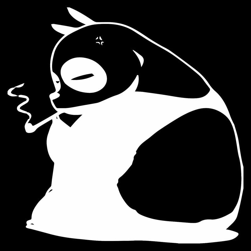 Hot Animal Car Styling Decal Smoking Fat Panda Funny Vinyl Car Stickers Accessories
