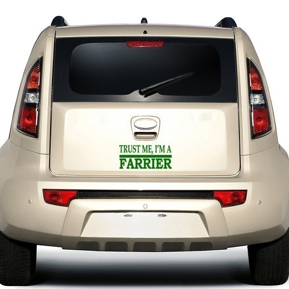 2017 NEW Trust Me Farrier Funny Sticker for Car Window Truck Bumper Door Horse Horseshoe Saddle Bridle Bit Vinyl Lettering Art Decal car sticker