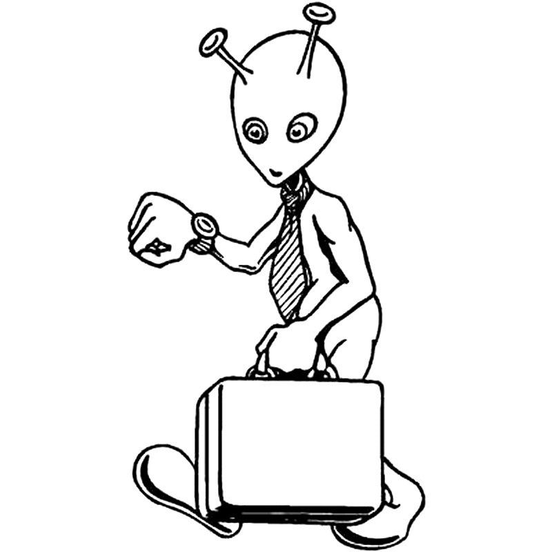 2017 NEW 8.4cm*15.6cm Fun Alien Businessman Car-styling Car Sticker Vinyl Decals