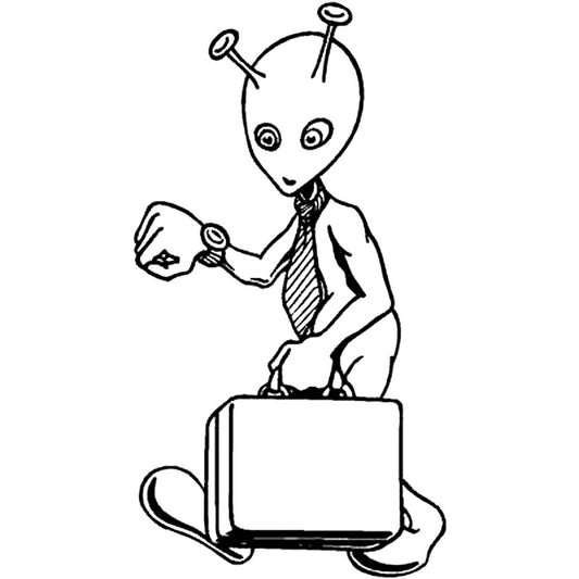 2017 NEW 8.4cm*15.6cm Fun Alien Businessman Car-styling Car Sticker Vinyl Decals