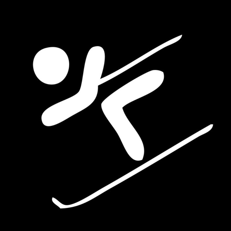 New Fashion 12.5CM*12CM  Cartoon Characters Downhill Skiing Sports Vinyl Decal Car Sticker Silhouette
