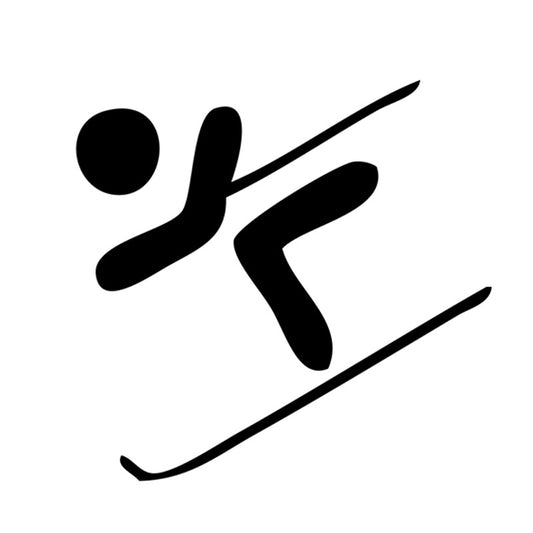 New Fashion 12.5CM*12CM  Cartoon Characters Downhill Skiing Sports Vinyl Decal Car Sticker Silhouette