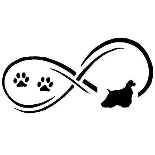 Fashion 17.7*8.9CM Cocker Spaniel Dog Paw Print Vinyl Decal Car Stickers Car Styling Bumper Decoration