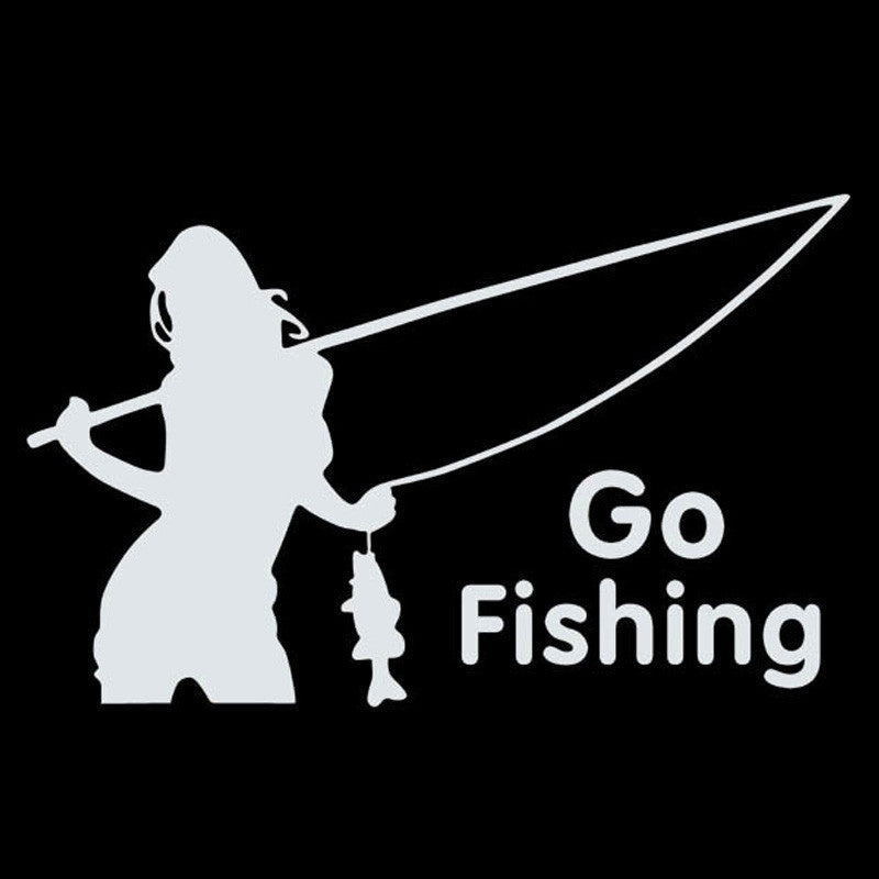 2017 NEW 15 x 9 cm, outside the sports car to go fishing, fishing stickers decorative beauty
