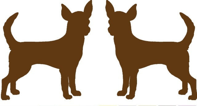 New Fashion 6*3 inch 2 Chihuahua Dog Graphic (right & Left)  Vinyl Decal Car Window Glass Bumper Sticker funny JDM Auto SUV Art Wall Laptop Laptop Waterproof Protector Refit