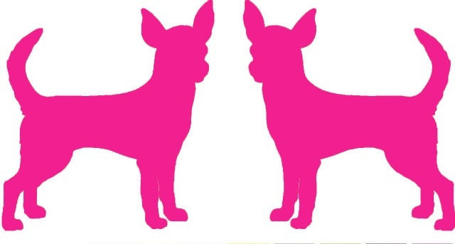 New Fashion 6*3 inch 2 Chihuahua Dog Graphic (right & Left)  Vinyl Decal Car Window Glass Bumper Sticker funny JDM Auto SUV Art Wall Laptop Laptop Waterproof Protector Refit