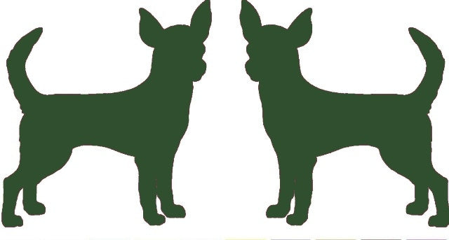 New Fashion 6*3 inch 2 Chihuahua Dog Graphic (right & Left)  Vinyl Decal Car Window Glass Bumper Sticker funny JDM Auto SUV Art Wall Laptop Laptop Waterproof Protector Refit