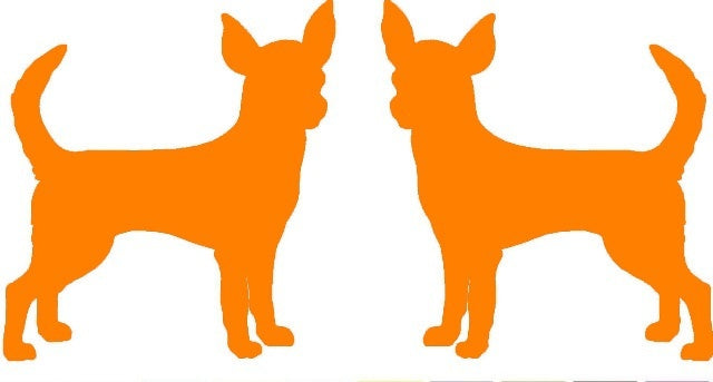 New Fashion 6*3 inch 2 Chihuahua Dog Graphic (right & Left)  Vinyl Decal Car Window Glass Bumper Sticker funny JDM Auto SUV Art Wall Laptop Laptop Waterproof Protector Refit