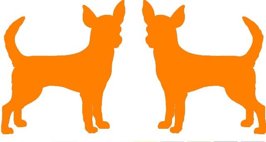 New Fashion 6*3 inch 2 Chihuahua Dog Graphic (right & Left)  Vinyl Decal Car Window Glass Bumper Sticker funny JDM Auto SUV Art Wall Laptop Laptop Waterproof Protector Refit