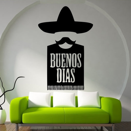 Fashion 43cm x 66cm Wall Sticker Gym Shoes Wallpaper Vinyl Decal Mural Buenos Dias Mexican Stickers